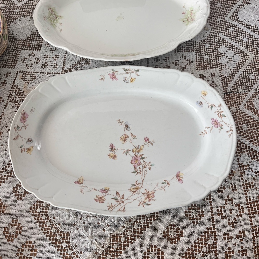 Holiday Serving Platters Antique Brown Transferware Turkey Platter AJ Wilkinson